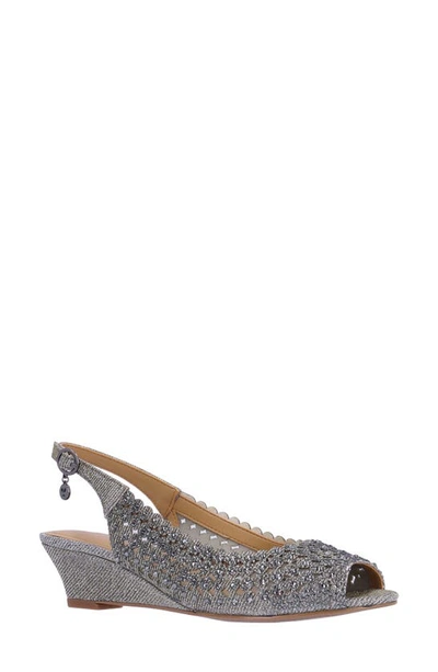 J. Reneé Malorie Slingback Wedge Sandal In Pewter