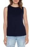 Liverpool Los Angeles Rib Boat Neck Tank In Dark Navy