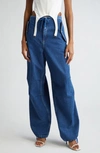 Dion Lee Parachute Mid-rise Wide-leg Jeans In American Blue