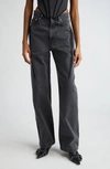 DION LEE DION LEE SLOUCHY DARTED LOW RISE WIDE LEG JEANS