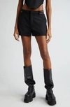 DION LEE DION LEE GENDER INCLUSIVE LINGERIE CUTOUT STRETCH WOOL SHORTS