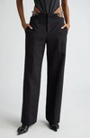 DION LEE GENDER INCLUSIVE CHAIN LINK CUTOUT WIDE LEG TROUSERS
