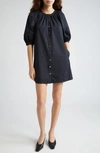 STAUD VINCENT STRETCH COTTON MINI SHIRTDRESS