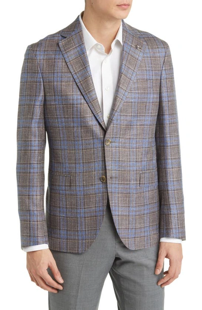Jack Victor Mcallen Soft Construction Wool Blend Sport Coat In Brown