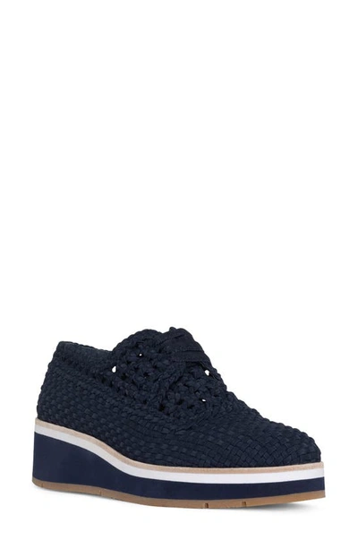 Donald Pliner Women's Woven Platform Wedge Loafers In Navy