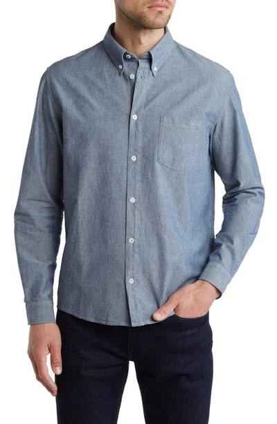 Apc Edouard Button-down Collar Cotton-chambray Shirt In Blue