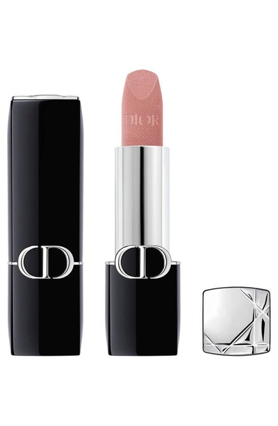 Dior Rouge  Refillable Lipstick 220 Beige Couture 0.12 oz / 3.5 G In 220 Beige Couture/velvet
