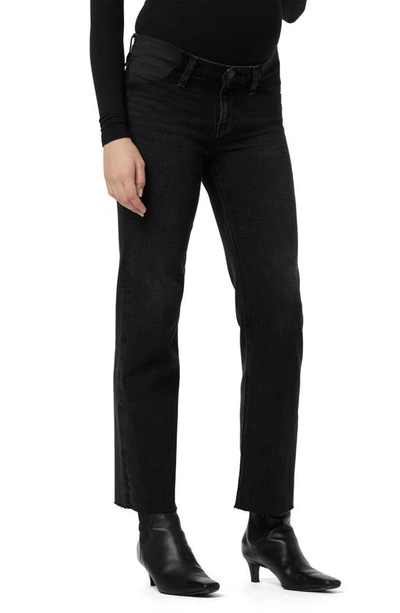 Hudson Remi Raw Hem Ankle Straight Leg Maternity Jeans In Fade To Black