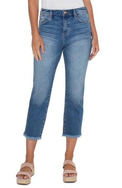 Liverpool Los Angeles Ripped Frayed High Waist Crop Slim Jeans In Barkshed