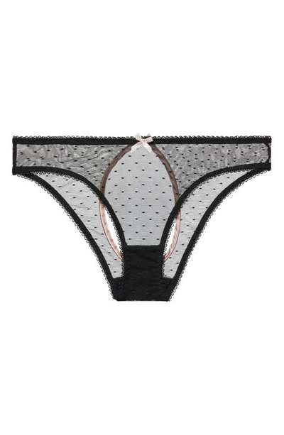 Von Follies By Dita Von Teese Coquine Open Back Bikini Briefs In Black