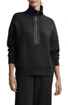 Varley Keller Half Zip Pullover Sweatshirt In Black