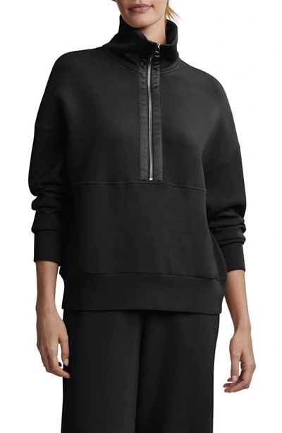 Varley Keller Half Zip Pullover Sweatshirt In Black