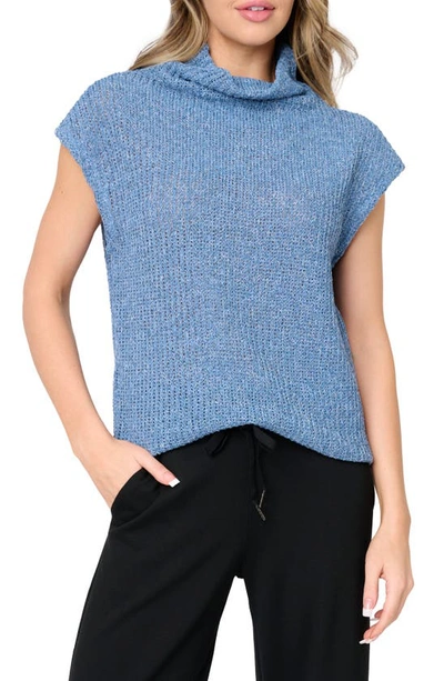 Gibsonlook Funnel Neck Sweater In Denim Blue
