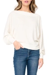 Gibsonlook Wheels Up Open Weave Sweater In White