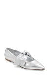 Bcbgmaxazria Prely Leather Flat In Silver