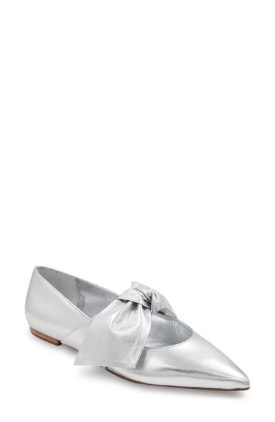 Bcbgmaxazria Prely Pointed Toe Flat In Silver