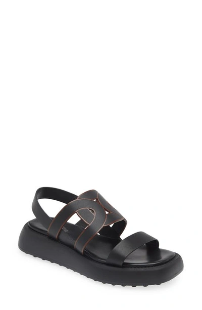 Tod's Kate Chain Detail Slingback Sandal In Nero