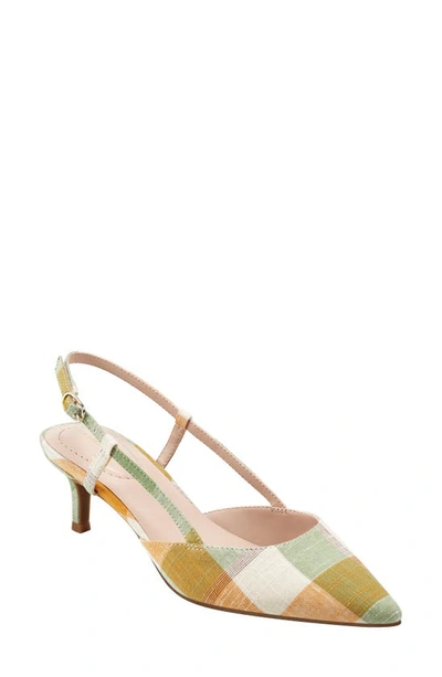 Bandolino Women's Movito Pointed Toe Slingback Dress Pumps In Green Plaid