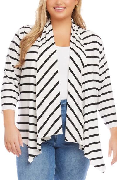 Karen Kane Stripe Asymmetric Hem Cardigan