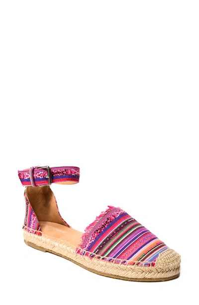 Minnetonka Prima Espadrille Sandal In Pink Geostripe