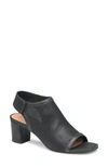 Johnston & Murphy Evelyn Open Toe Bootie In Black Metallic Sheepskin