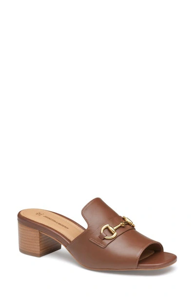 Johnston & Murphy Edith Block Heel Sandal In Cognac Glove