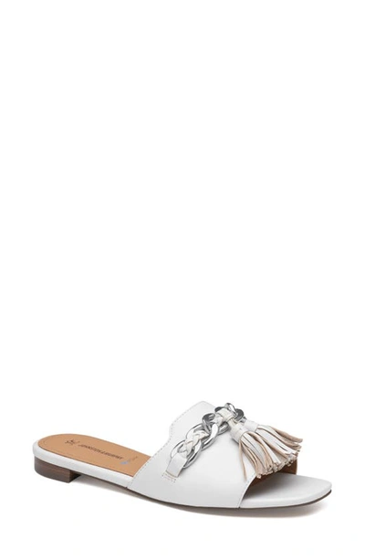 Johnston & Murphy Lilly Slide Sandal In White Glove