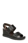 Vince Roma Leather Wedge Slingback Sandals In Black
