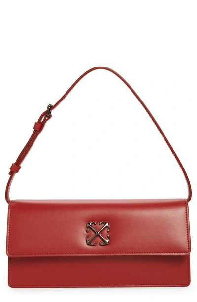 Off-white Jitney 1.0 Leather Shoulder Bag In Brick Red