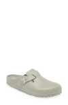 Birkenstock Boston Exquisite Leather Buckle Clogs In Grey