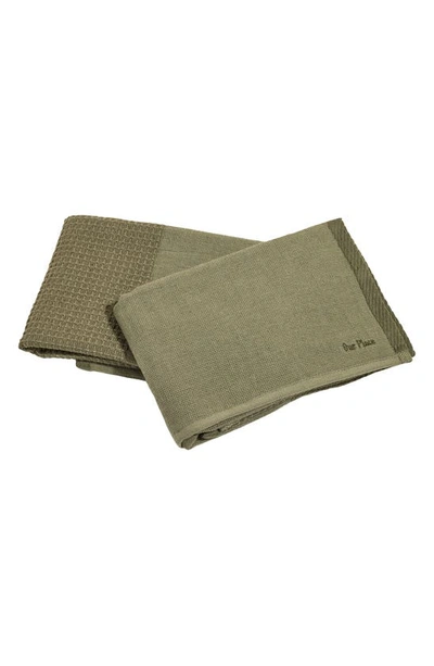 Our Place Set Of 2 Double Dish Towels In Sage