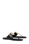 Tory Burch 10mm Georgia Leather Thong Sandals In Black