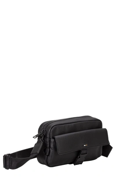 Hugo Boss Ray Faux Leather Crossbody Bag In Black