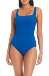 Bleu Rod Beattie Walk The Line Floating Underwire One-piece Swimsuit In Azure