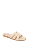 Bcbgeneration Bcbg Meltem Square Toe Slide Sandal In Natural Raffia