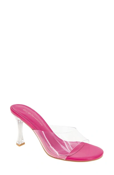 Bcbgeneration Women's Martina Slide Sandal In Clear,viva Pink