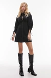 TOPSHOP RUCHED SLEEVE MINIDRESS