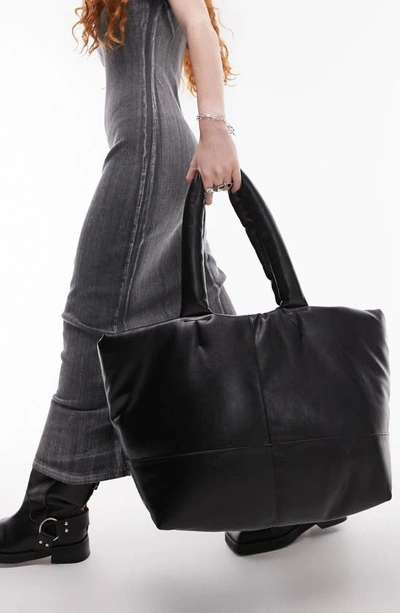 Topshop Tulsi Puffy Tote Bag In Black