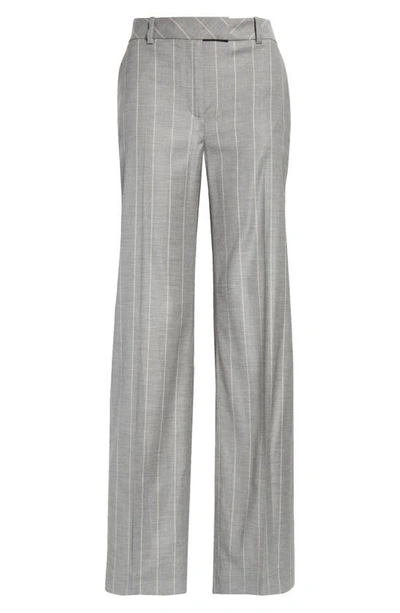 Eleventy Pinstripe Straight-leg Trousers In Grigio Perla