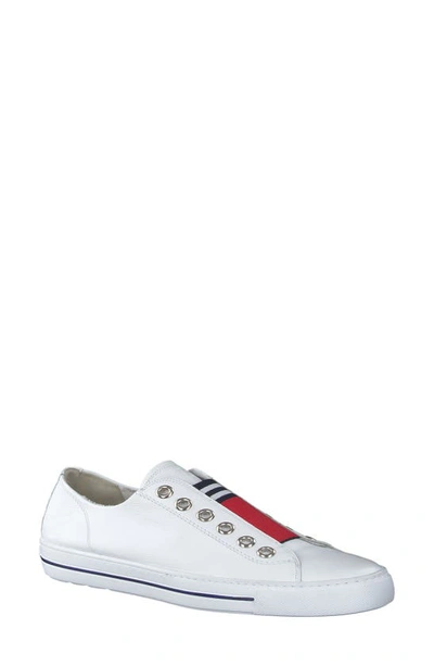 Paul Green Abby Slip-on Sneaker In White Red Leather