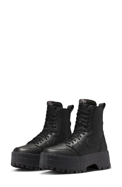 Jordan Women's Air  1 Brooklyn Boots In Black/ Flat Pewter/ Black