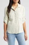 BELLA DAHL SPLIT BACK BUTTON-UP SHIRT