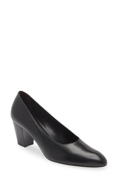 The Row Luisa Leather Block-heel Pumps In Black