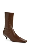 The Row Shrimpton Leather Ankle Boots In Brown