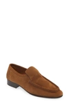 The Row New Soft Suede Loafers In Bark