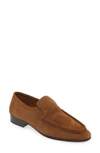 The Row New Soft Suede Loafers In Tan