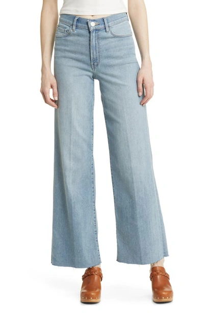 Frame Le Slim Raw Hem High Waist Palazzo Jeans In Blue
