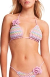 Capittana Beatriz Crochet Bikini Top In Purple