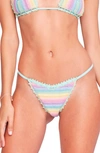 Capittana Trinidad Reversible Crochet Bikini Bottoms In Teal Multi