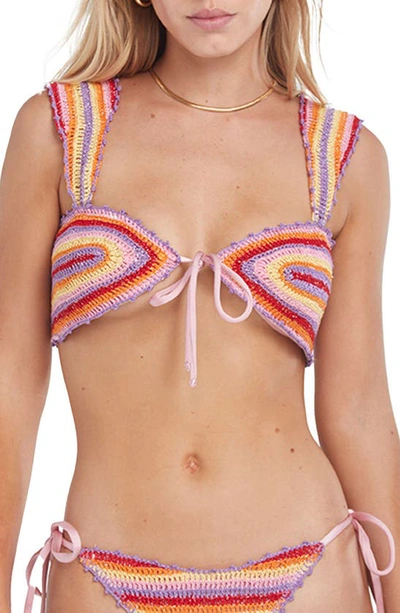 Capittana Lucy Crochet Bikini Top In Multicolor